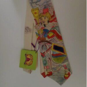 Shanghai Tang silk tie hand painted